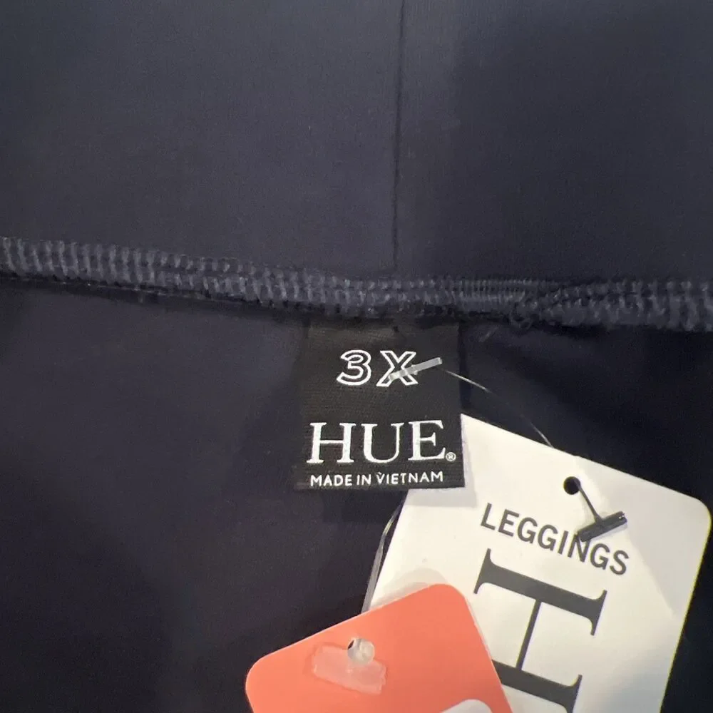 Hue Womens Leggings Size 3X Plus Navy Pockets - Picture 5 of 9